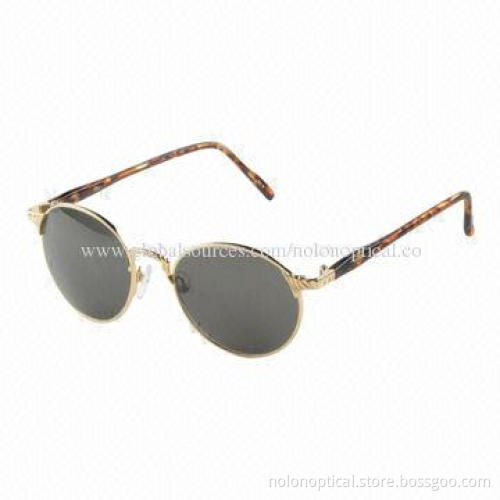 Round shape golden metal sunglasses